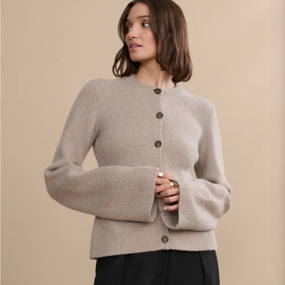 Jenni Kayne Cooper Cardigan in Taupe Size Small EUC - Picture 4 of 4